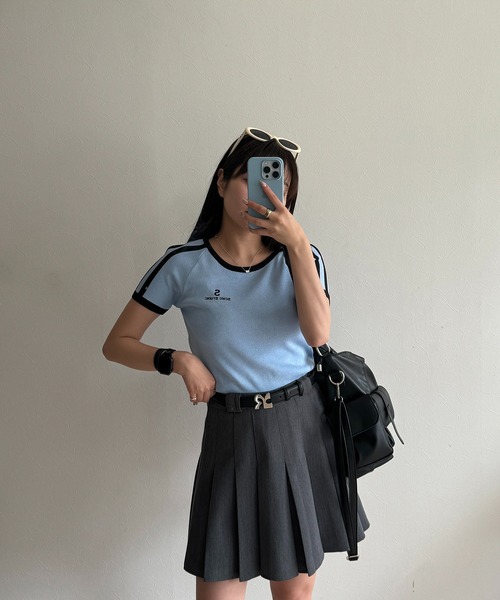RiLi(リリ)の「スポーツラインTシャツ【RL】(Tシャツ/カットソー・レディース・ブルー/アイボリー/レッド・FREE)」の19枚目の写真