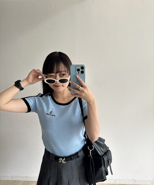 RiLi(リリ)の「スポーツラインTシャツ【RL】(Tシャツ/カットソー・レディース・ブルー/アイボリー/レッド・FREE)」の16枚目の写真