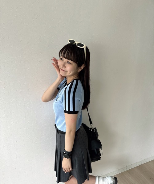RiLi(リリ)の「スポーツラインTシャツ【RL】(Tシャツ/カットソー・レディース・ブルー/アイボリー/レッド・FREE)」の13枚目の写真