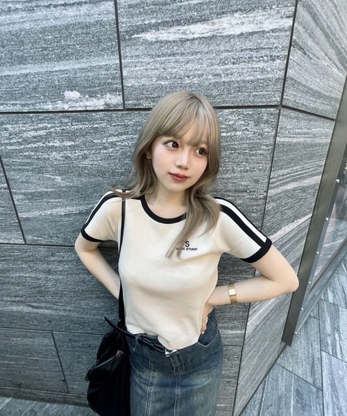 RiLi(リリ)の「スポーツラインTシャツ【RL】(Tシャツ/カットソー・レディース・ブルー/アイボリー/レッド・FREE)」の8枚目の写真