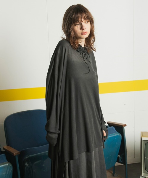 forksy.(フォルクシー)の「【forksy.】エブリデイフィンガーホールオーバーサイズスケッティ(Tシャツ/カットソー・レディース・杢グレー/オフホワイト/ピンク/チャコール/ブルー・FREE)」の15枚目の写真