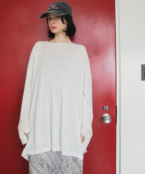 forksy.】エブリデイフィンガーホールオーバーサイズスケッティ forksy