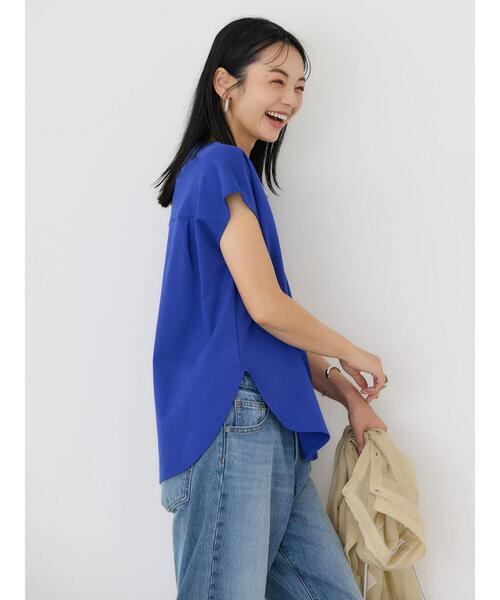 AMERICAN HOLIC(アメリカンホリック)の「接触冷感フレンチスリーブタックポンチプルオーバー(Tシャツ/カットソー・レディース・ブラック/ブルー/ライトグレー・L/M)」の9枚目の写真