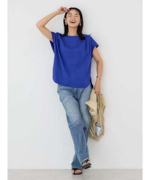 AMERICAN HOLIC(アメリカンホリック)の「接触冷感フレンチスリーブタックポンチプルオーバー(Tシャツ/カットソー・レディース・ブラック/ブルー/ライトグレー・L/M)」の7枚目の写真