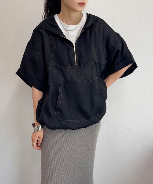 fredy emue(フレディエミュ)の「シアーアノラックジレ(シャツ/ブラウス・レディース・アイボリー/オリーブ/ブラック/グレー・38)」の2枚目の写真