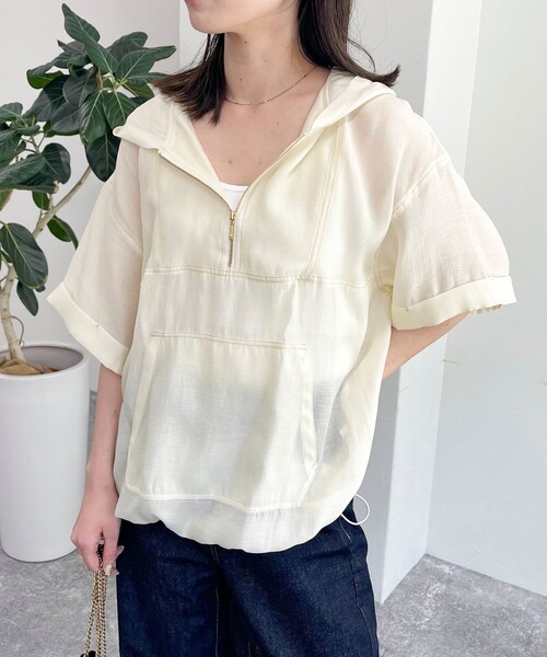 fredy emue(フレディエミュ)の「シアーアノラックジレ(シャツ/ブラウス・レディース・アイボリー/オリーブ/ブラック/グレー・38)」の18枚目の写真