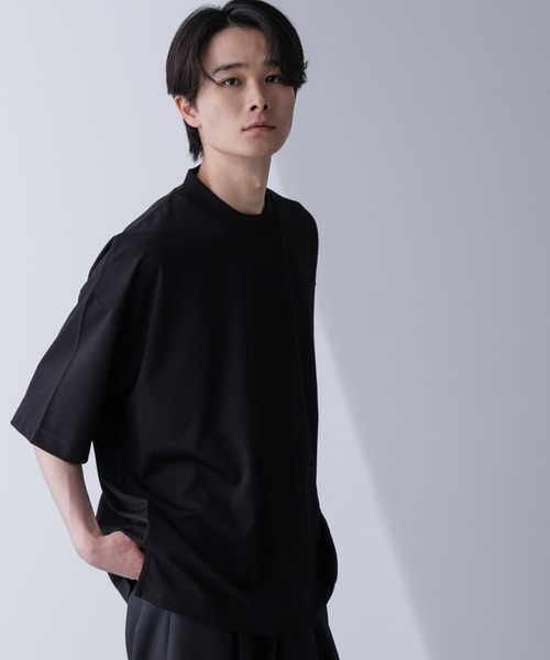 NANO universe(ナノユニバース)の「モックネックワイドシルエットTシャツ 半袖(Tシャツ/カットソー・メンズ・ブラック/ホワイト・M/L)」の20枚目の写真