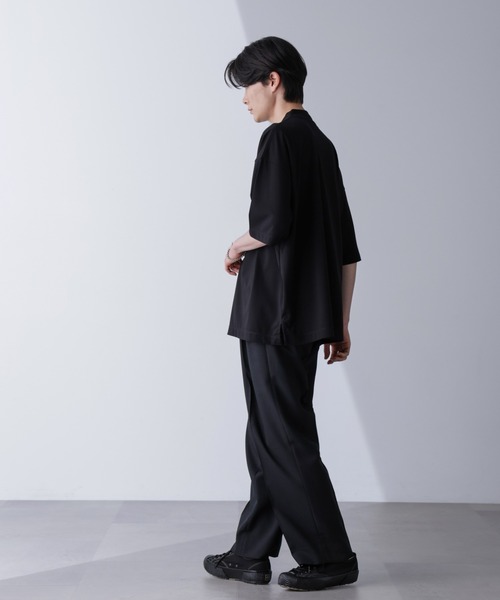 tシャツ （ワイドシルエット）モックネック半袖シャツ レディース WEB限定 / モックネック ワイド シルエット Tシャツ 半袖