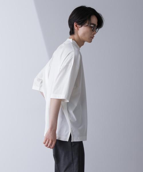 セール】モックネックワイドシルエットTシャツ 半袖（Tシャツ