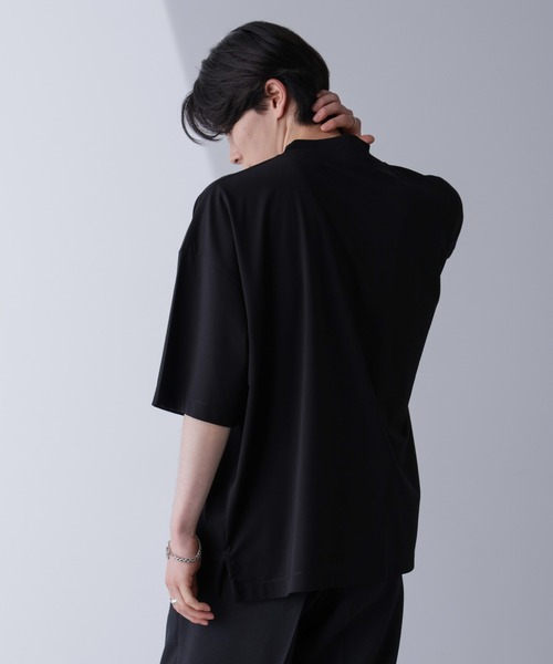 NANO universe(ナノユニバース)の「モックネックワイドシルエットTシャツ 半袖(Tシャツ/カットソー・メンズ・ブラック/ホワイト・M/L)」の19枚目の写真