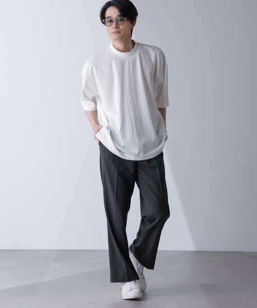新品 アンパスィ モックネック 白 ワイドシルエット