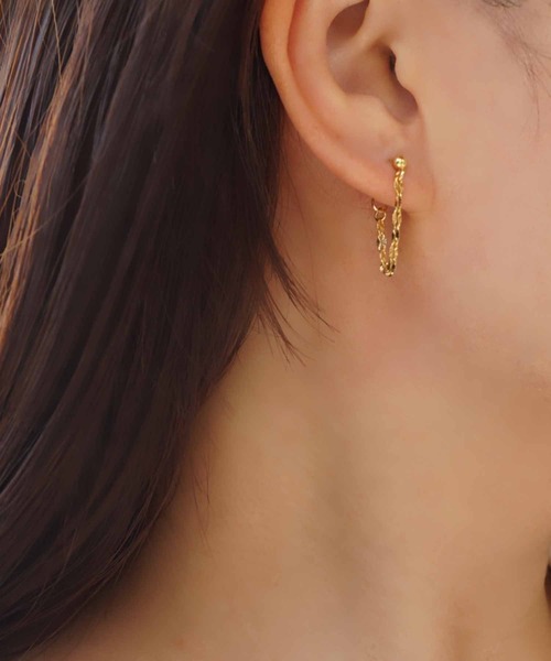 CERCA(チェルカ)の「saran jewelry/デザイン ペタル チェーン ミニ ピアス(ピアス(両耳用)・レディース・シルバー/ゴールド・FREE)」の8枚目の写真