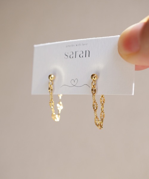 CERCA(チェルカ)の「saran jewelry/デザイン ペタル チェーン ミニ ピアス(ピアス(両耳用)・レディース・シルバー/ゴールド・FREE)」の9枚目の写真