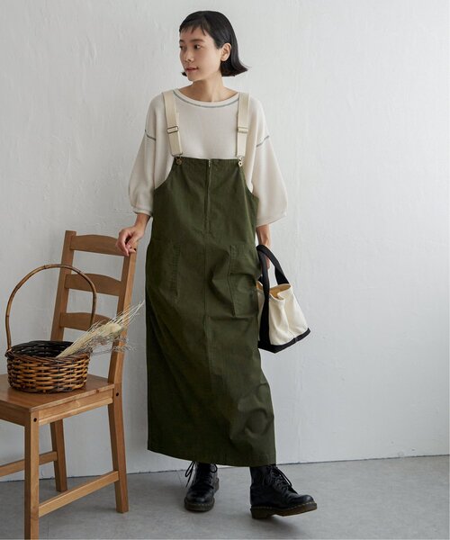 LBC（エルビーシー）の「ツイルジップアップジャンスカ（ジャンパースカート・レディース・チャコールグレー/オリーブ/ベージュ・M）」の13枚目の写真