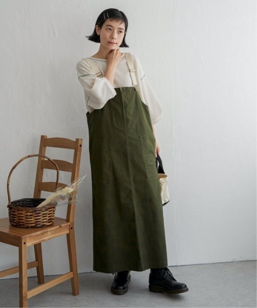 LBC（エルビーシー）の「ツイルジップアップジャンスカ（ジャンパースカート・レディース・チャコールグレー/オリーブ/ベージュ・M）」の5枚目の写真