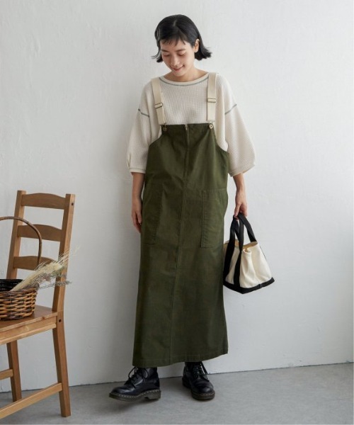 LBC（エルビーシー）の「ツイルジップアップジャンスカ（ジャンパースカート・レディース・チャコールグレー/オリーブ/ベージュ・M）」の6枚目の写真