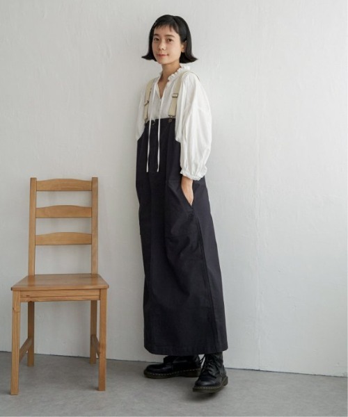 LBC（エルビーシー）の「ツイルジップアップジャンスカ（ジャンパースカート・レディース・チャコールグレー/オリーブ/ベージュ・M）」の7枚目の写真