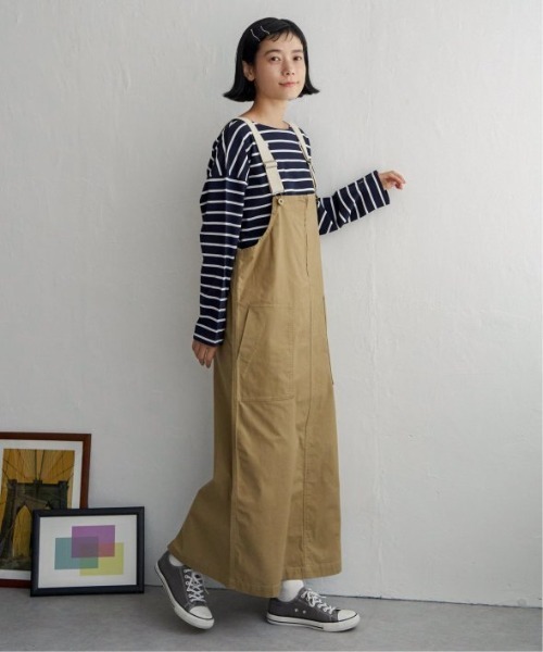 LBC（エルビーシー）の「ツイルジップアップジャンスカ（ジャンパースカート・レディース・チャコールグレー/オリーブ/ベージュ・M）」の9枚目の写真