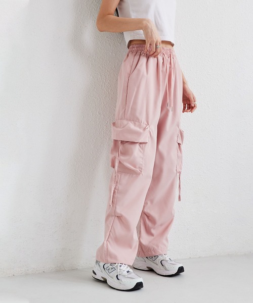 セール】ウエスト紐ミリタリーパラシュートカーゴパンツ（カーゴ