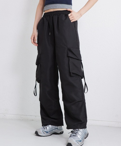 セール】ウエスト紐ミリタリーパラシュートカーゴパンツ（カーゴ