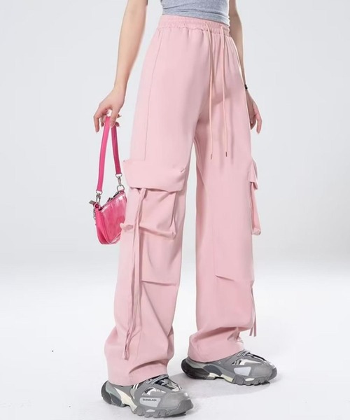 セール】ウエスト紐ミリタリーパラシュートカーゴパンツ（カーゴパンツ
