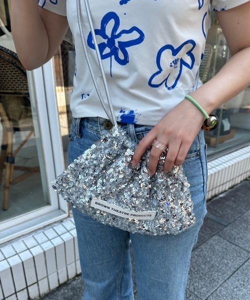 THEATRE PRODUCTS（シアタープロダクツ）の「スパンコールショルダーポシェット（ショルダーバッグ・レディース・ブラック/シルバー/ピンク・FREE）」の4枚目の写真