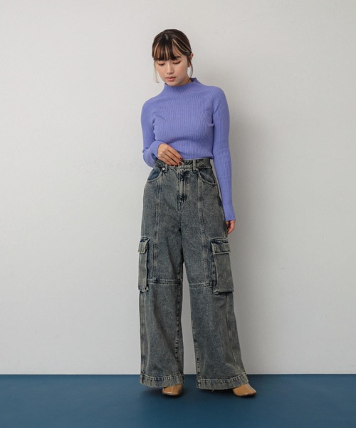 SENSE OF PLACE by URBAN RESEARCH（センスオブプレイスバイアーバンリサーチ）の「ヴィンテージデニムワイドパンツ（デニムパンツ・レディース・グレー系その他/ライトインディゴブルー・SMALL/MEDIUM）」の5枚目の写真