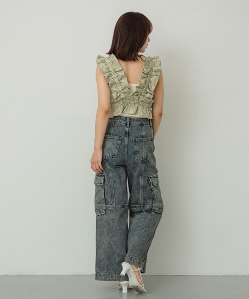 SENSE OF PLACE by URBAN RESEARCH（センスオブプレイスバイアーバンリサーチ）の「ヴィンテージデニムワイドパンツ（デニムパンツ・レディース・グレー系その他/ライトインディゴブルー・SMALL/MEDIUM）」の13枚目の写真