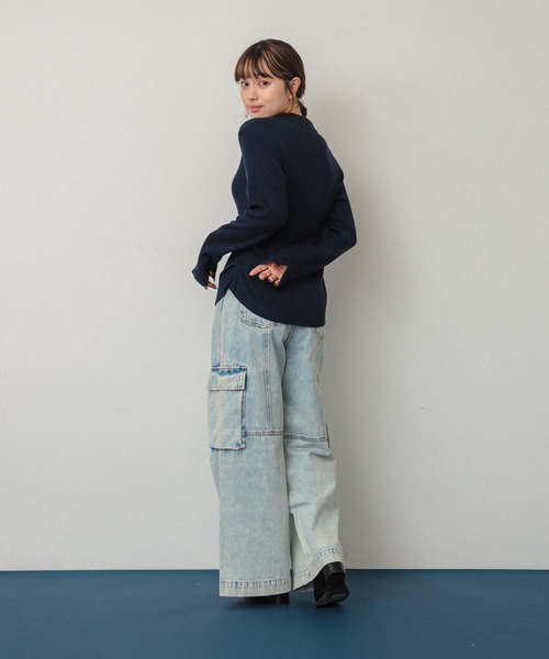 SENSE OF PLACE by URBAN RESEARCH（センスオブプレイスバイアーバンリサーチ）の「ヴィンテージデニムワイドパンツ（デニムパンツ・レディース・グレー系その他/ライトインディゴブルー・SMALL/MEDIUM）」の19枚目の写真