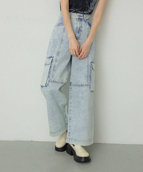 SENSE OF PLACE by URBAN RESEARCH（センスオブプレイスバイアーバンリサーチ）の「ヴィンテージデニムワイドパンツ（デニムパンツ・レディース・グレー系その他/ライトインディゴブルー・SMALL/MEDIUM）」の20枚目の写真