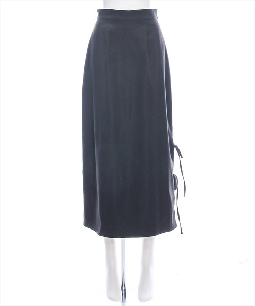 clear（クリア）の「【低身長用サイズ有】リボン付きスリットロングスカート[大人 カジュアル 着回し力抜群]≪再入荷≫（スカート・レディース・ブラック/カーキ/グレー・F/XS）」の17枚目の写真