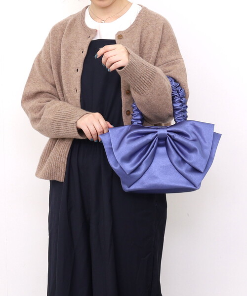 SMIR NASLI（サミールナスリ）の「サテンリボンバッグ（ハンドバッグ・レディース・ピンク/ブラック/ブルー/グレー・FREE）」の14枚目の写真