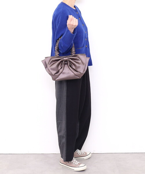 SMIR NASLI（サミールナスリ）の「サテンリボンバッグ（ハンドバッグ・レディース・ピンク/ブラック/ブルー/グレー・FREE）」の21枚目の写真