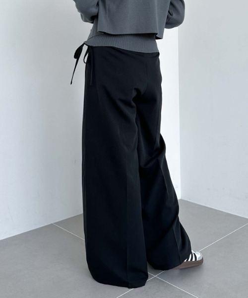 archives（アルシーヴ）の「サイドリボンタックワイドパンツ（その他パンツ・レディース・ブラック/チャコールグレー/ブラウン・MEDIUM）」の21枚目の写真