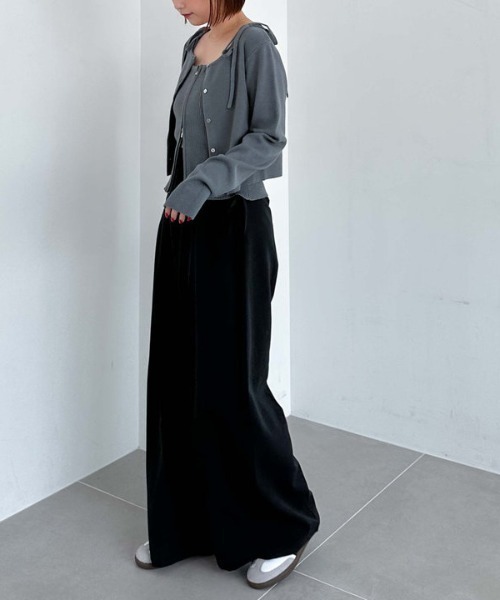 archives（アルシーヴ）の「サイドリボンタックワイドパンツ（その他パンツ・レディース・ブラック/チャコールグレー/ブラウン・MEDIUM）」の15枚目の写真