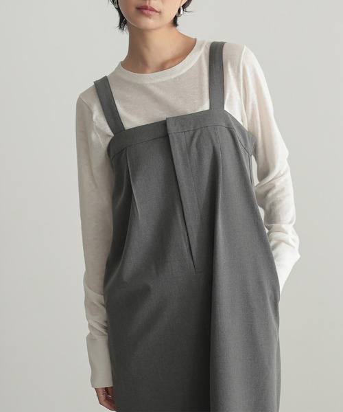 for/c（フォーシー）の「[新色追加]撥水きれいめジャンスカ【サスティナブル】（ジャンパースカート・レディース・グレー/チャコールグレー/ブラック・M/L/LL）」の21枚目の写真