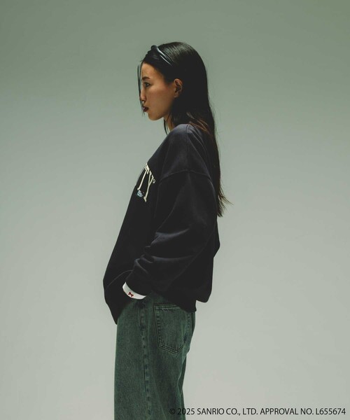 お値下げ⭐︎INGEBORG ハローキティ ブラックスウェット sanrio（サンリオ） トレーナー 「ハローキティ」裏起毛BIGトレーナー