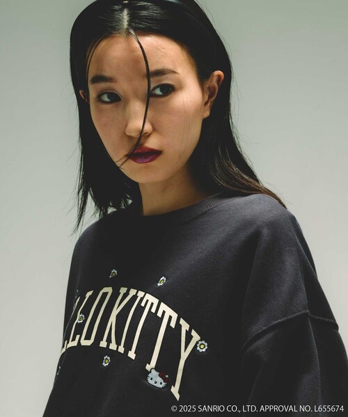 お値下げ⭐︎INGEBORG ハローキティ ブラックスウェット ハローキティ×ANY】ロゴスウェット / ANY | ファッション通販