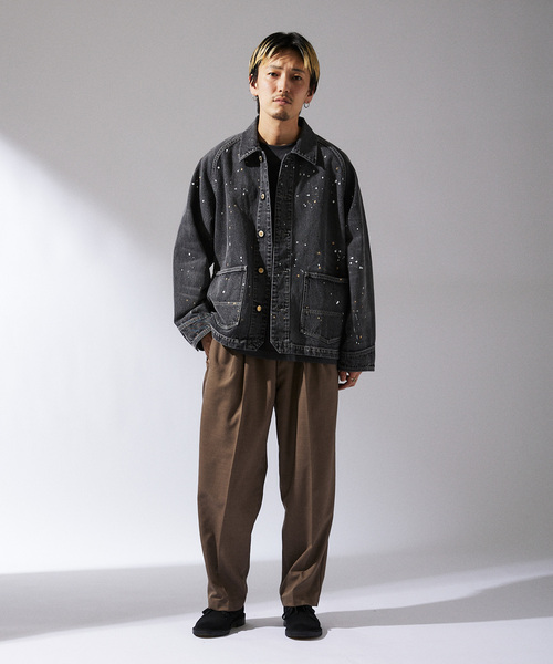 JOURNAL STANDARD relume（ジャーナルスタンダード　レリューム）の「プロセシングデニム エンジニアジャケット（デニムジャケット・メンズ・ブラックミックス/コバルトブルー・MEDIUM/LARGE）」の3枚目の写真