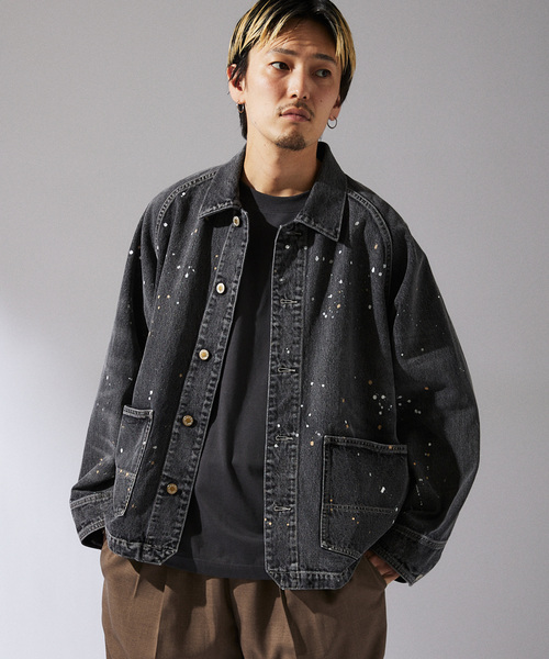 JOURNAL STANDARD relume（ジャーナルスタンダード　レリューム）の「プロセシングデニム エンジニアジャケット（デニムジャケット・メンズ・ブラックミックス/コバルトブルー・MEDIUM/LARGE）」の10枚目の写真