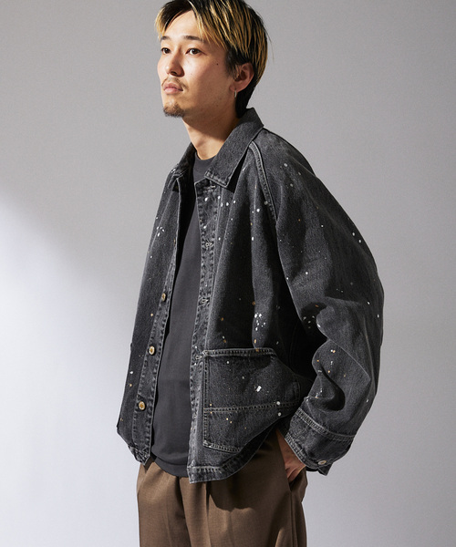 JOURNAL STANDARD relume（ジャーナルスタンダード　レリューム）の「プロセシングデニム エンジニアジャケット（デニムジャケット・メンズ・ブラックミックス/コバルトブルー・MEDIUM/LARGE）」の11枚目の写真