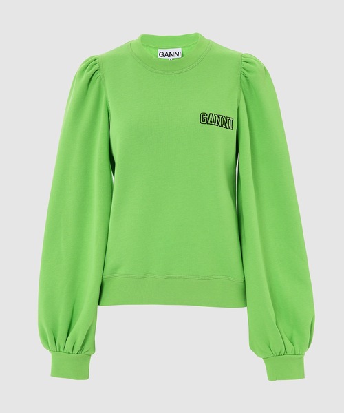 GANNI ロゴスウェット　グリーン 緑 XSサイズ GANNI ガニー スウェットシャツ ISOLI OVERSIZED SWEATSHIRT