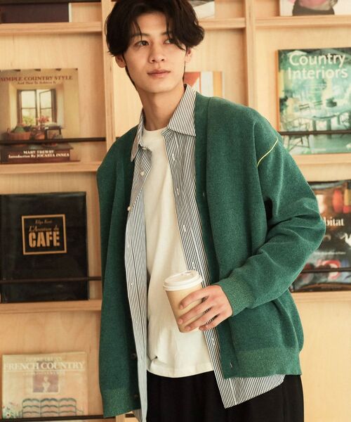 THE SHOP TK （ザ ショップ ティーケー ）の「◆【ハグするニット】モールニットカーディガン 親子リンク/ユニセックス（カーディガン/ボレロ・メンズ・ネイビー/ブルーグリーン/ブラウン系・02/01/04/03）」の3枚目の写真