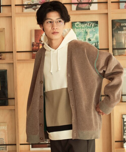 THE SHOP TK （ザ ショップ ティーケー ）の「◆【ハグするニット】モールニットカーディガン 親子リンク/ユニセックス（カーディガン/ボレロ・メンズ・ネイビー/ブルーグリーン/ブラウン系・02/01/04/03）」の5枚目の写真