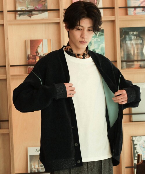 THE SHOP TK （ザ ショップ ティーケー ）の「◆【ハグするニット】モールニットカーディガン 親子リンク/ユニセックス（カーディガン/ボレロ・メンズ・ネイビー/ブルーグリーン/ブラウン系・02/01/04/03）」の10枚目の写真