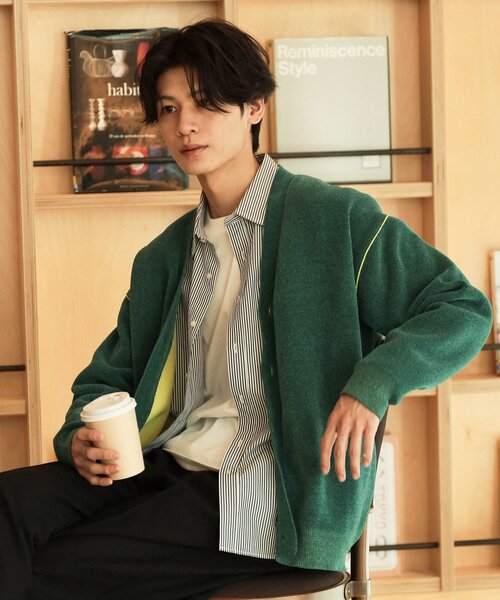 THE SHOP TK （ザ ショップ ティーケー ）の「◆【ハグするニット】モールニットカーディガン 親子リンク/ユニセックス（カーディガン/ボレロ・メンズ・ネイビー/ブルーグリーン/ブラウン系・02/01/04/03）」の13枚目の写真