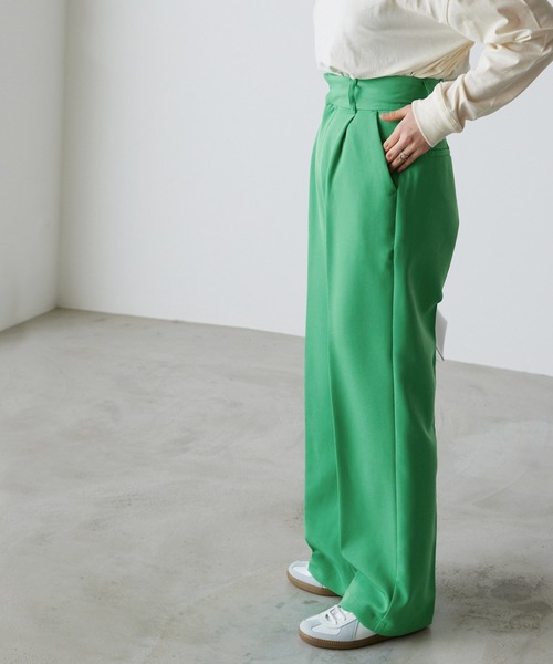 セール】【forksy.】センタープレスタックハイウエストストレート