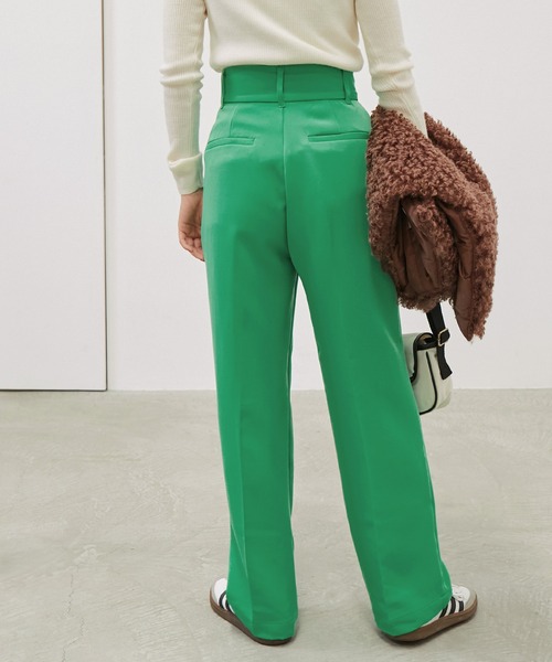 セール】【forksy.】センタープレスタックハイウエストストレート