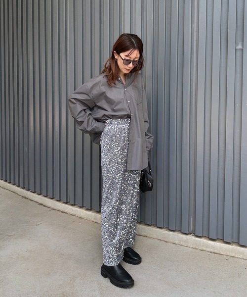 セール】【ISOOK / アイスー】スパンコールナロースカート