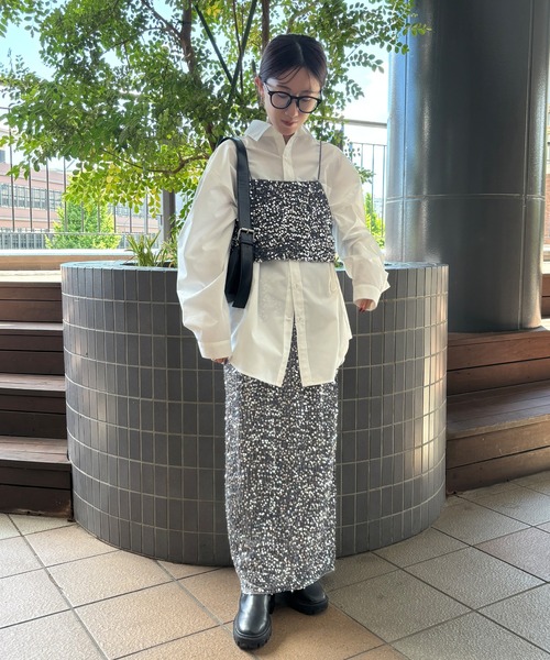 セール】【ISOOK / アイスー】スパンコールナロースカート